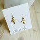 Small Hammered Cross Earrings-Gold