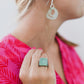 Silver Antique Glass Ring