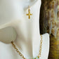 Small Hammered Cross Earrings-Gold