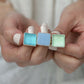 Silver Aqua Glass Ring