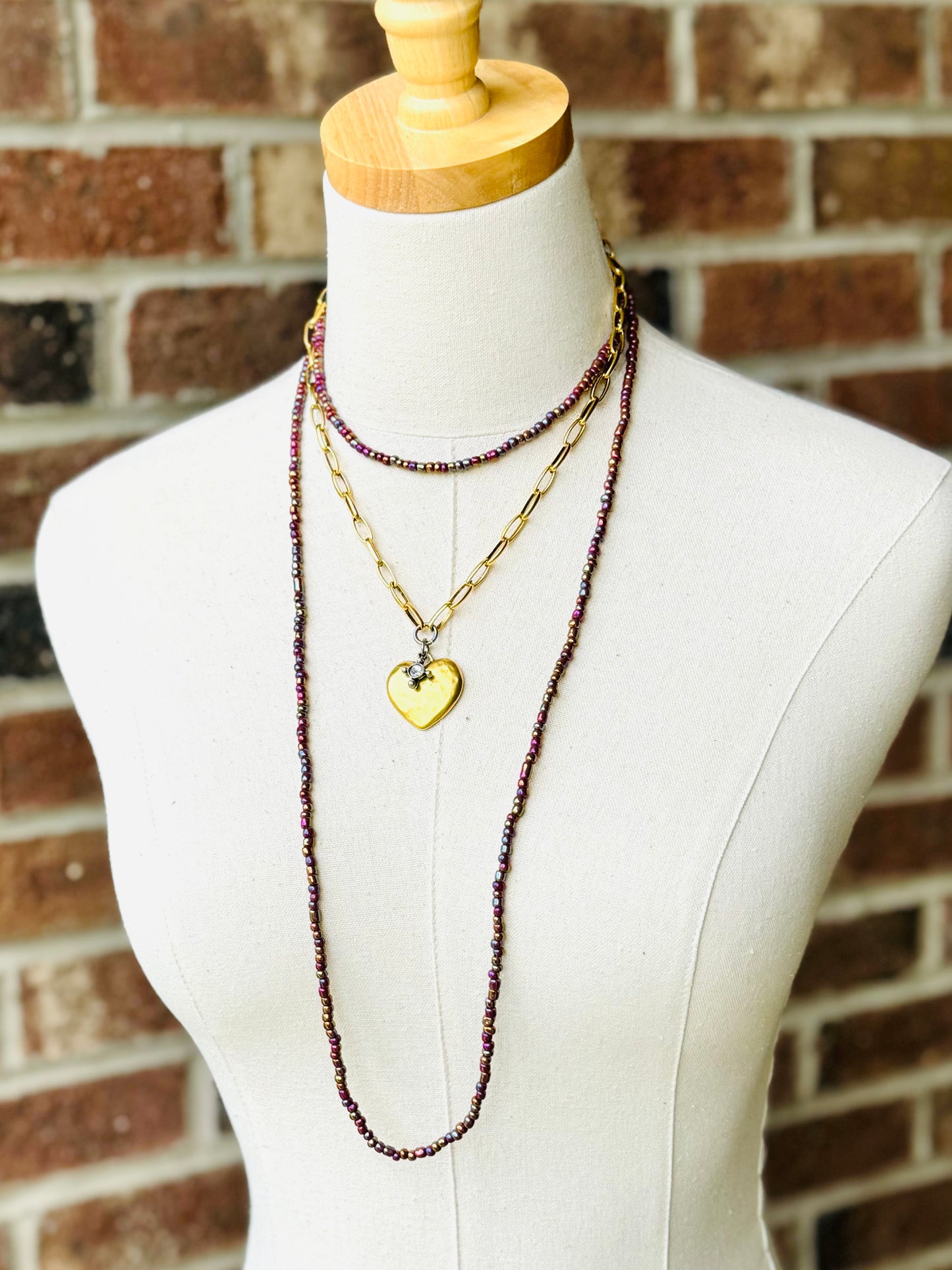 Beaded Wrap Necklace/Bracelet-Iridescent Plum