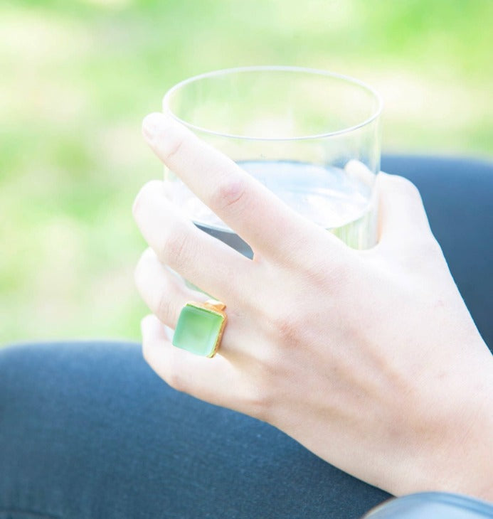 Gold Antique Glass Ring