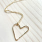 Gold Floating Heart Necklace
