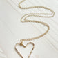 Gold Floating Heart Necklace