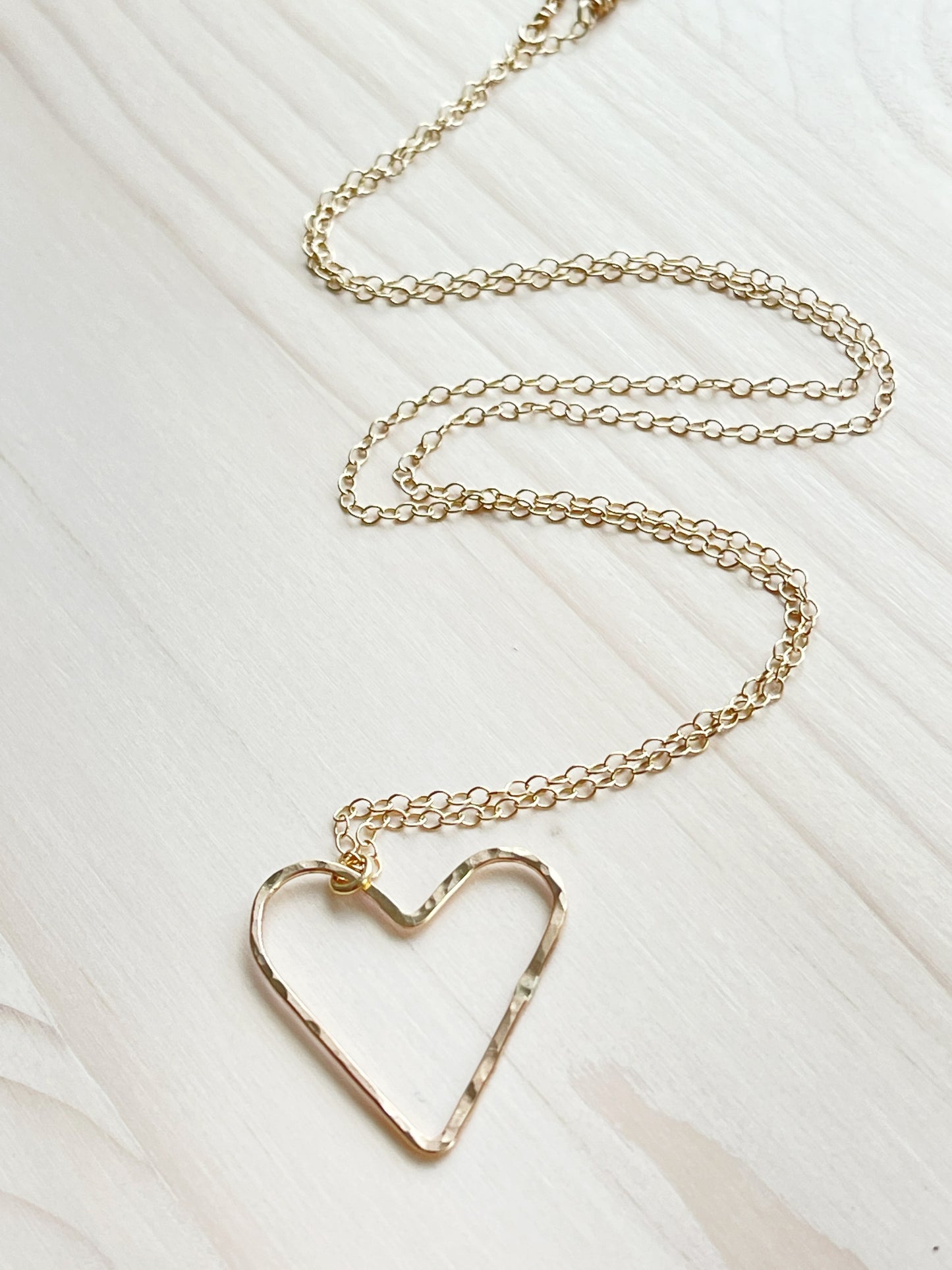 Gold Floating Heart Necklace