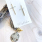 Silver Long Cross Earrings