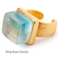 Gold Aqua Glass Ring