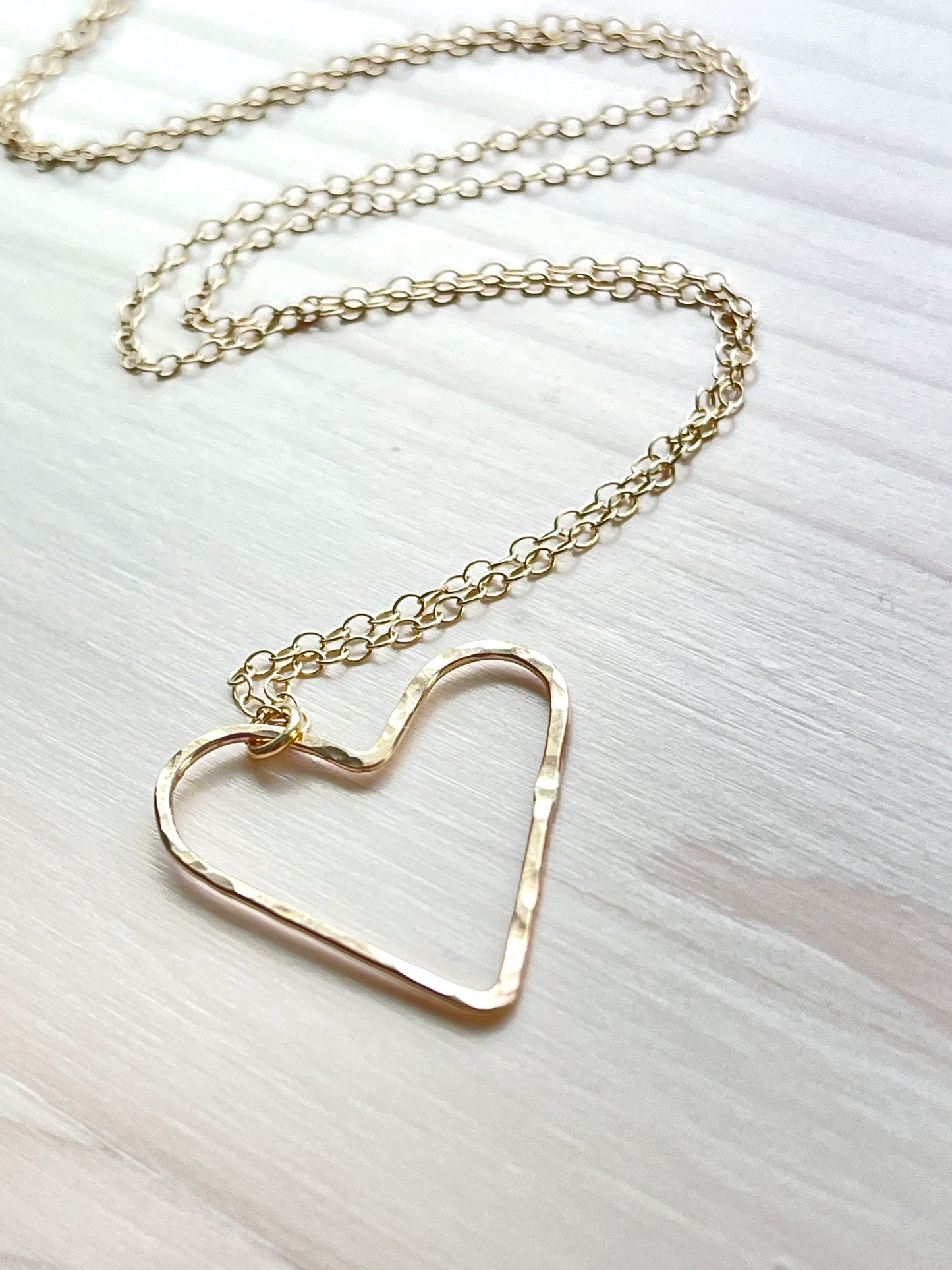 Gold Floating Heart Necklace