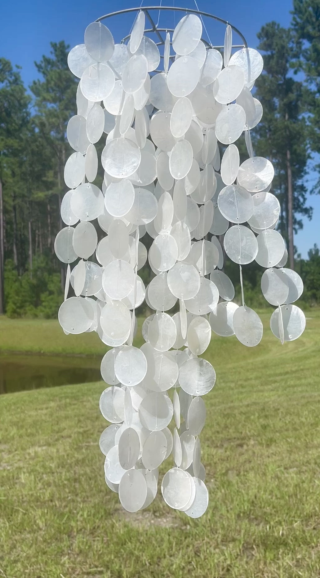 Pearl Capiz shell chandelier