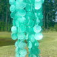 Aqua Capiz shell chandelier