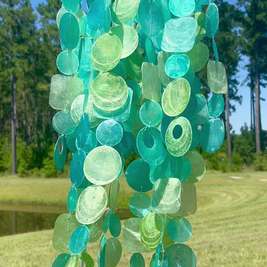 Large Capiz shell wind chandelier