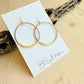 Blush Leather Hoops Handmade in the USA
