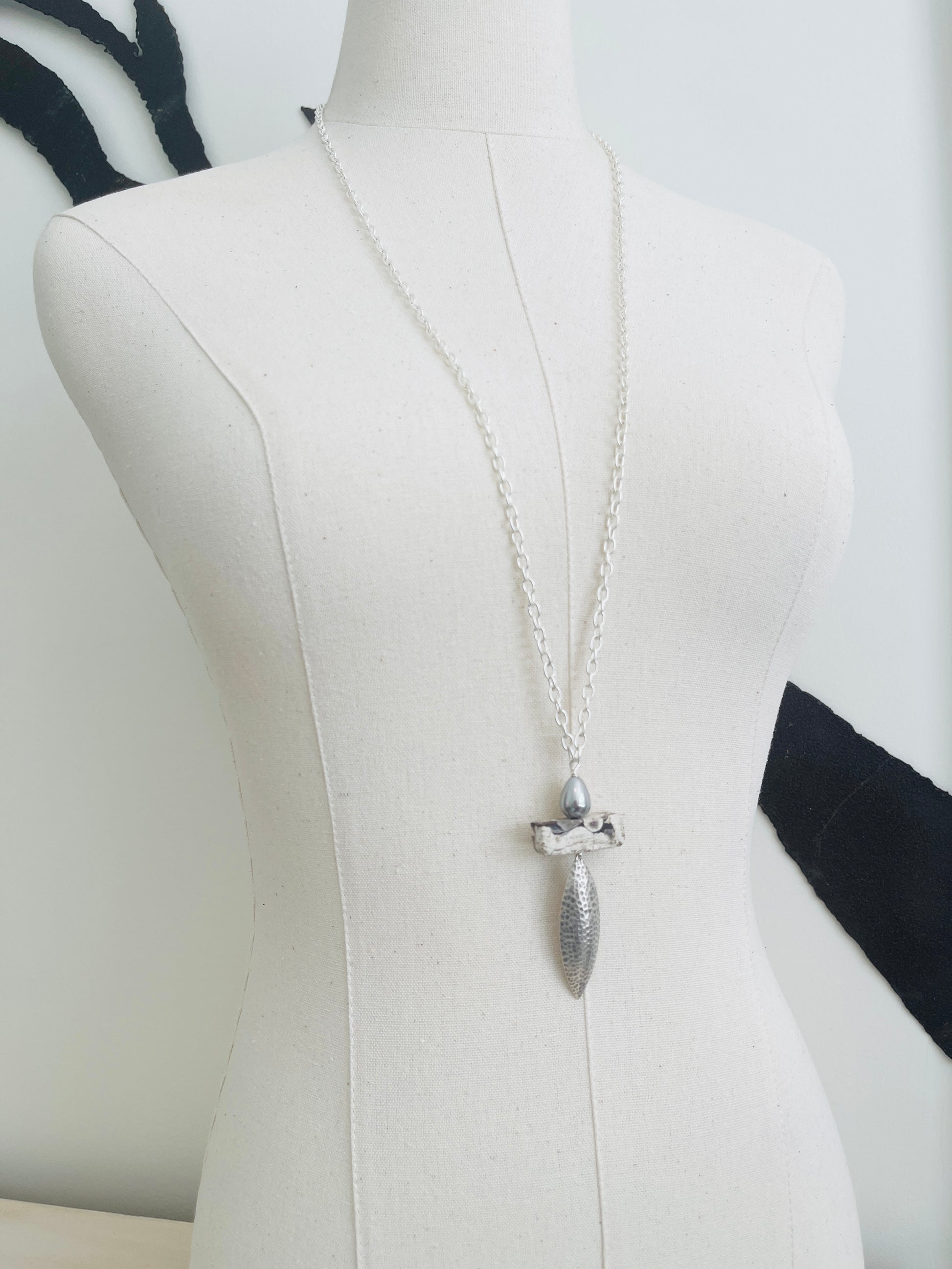 Taylor Necklace Handmade in USA displayed on mannequin