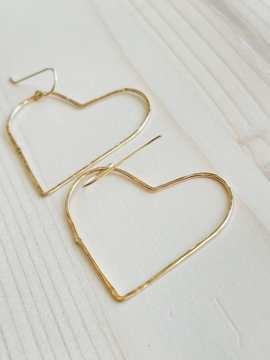 Gold Heart Earrings