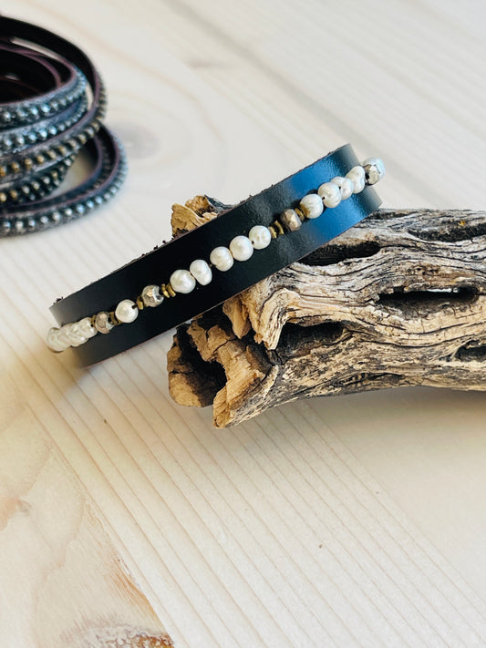 Blair Bracelet displayed on driftwood