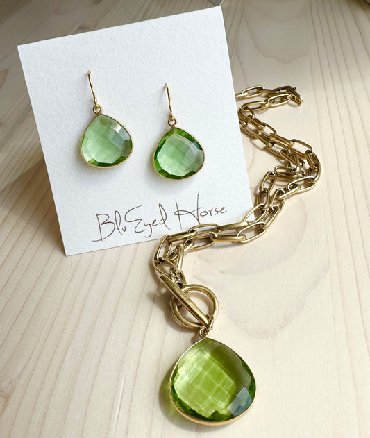 Green Amethyst Earrings