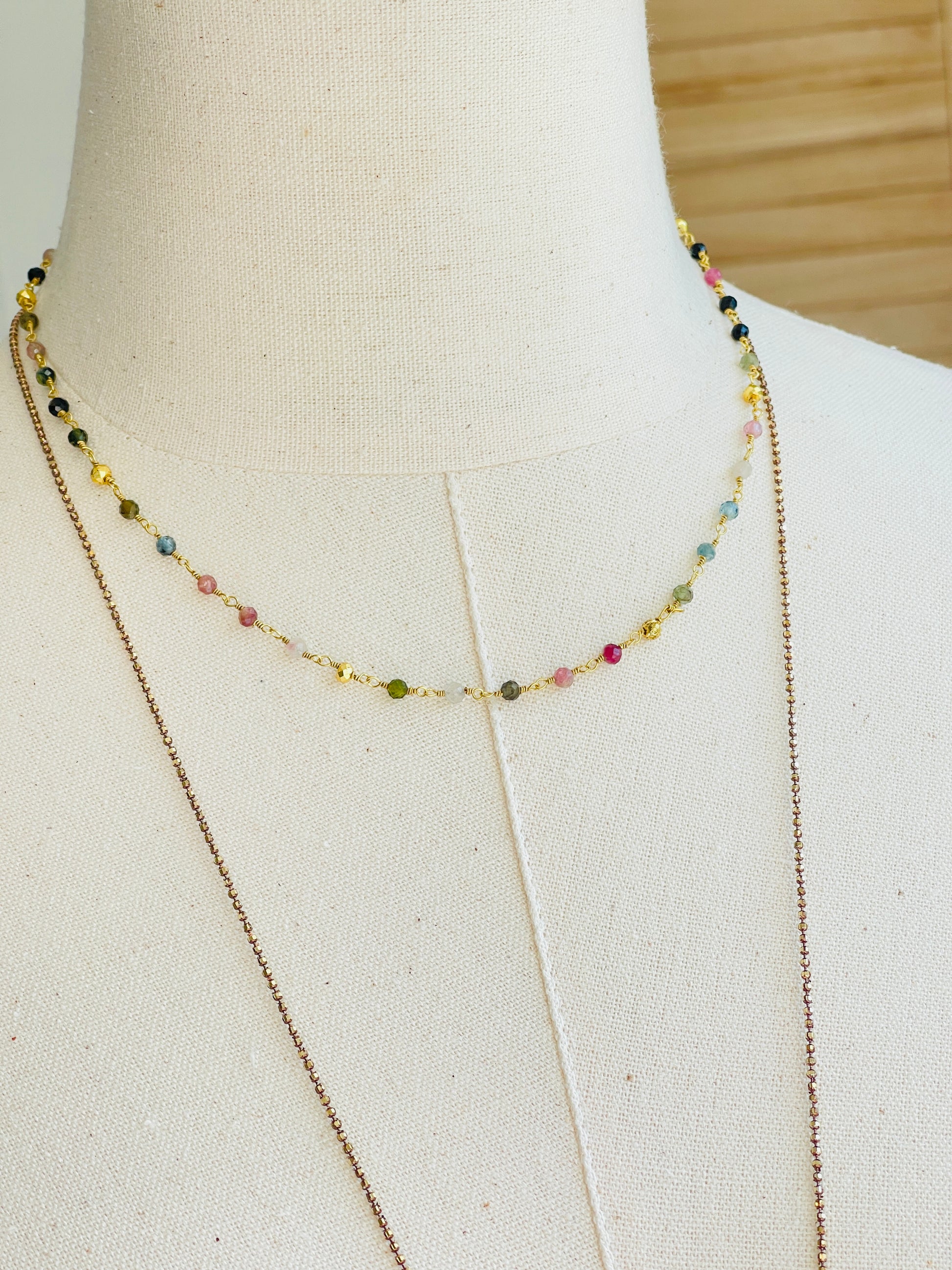 Tourmaline Choker displayed on mannequin with necklace