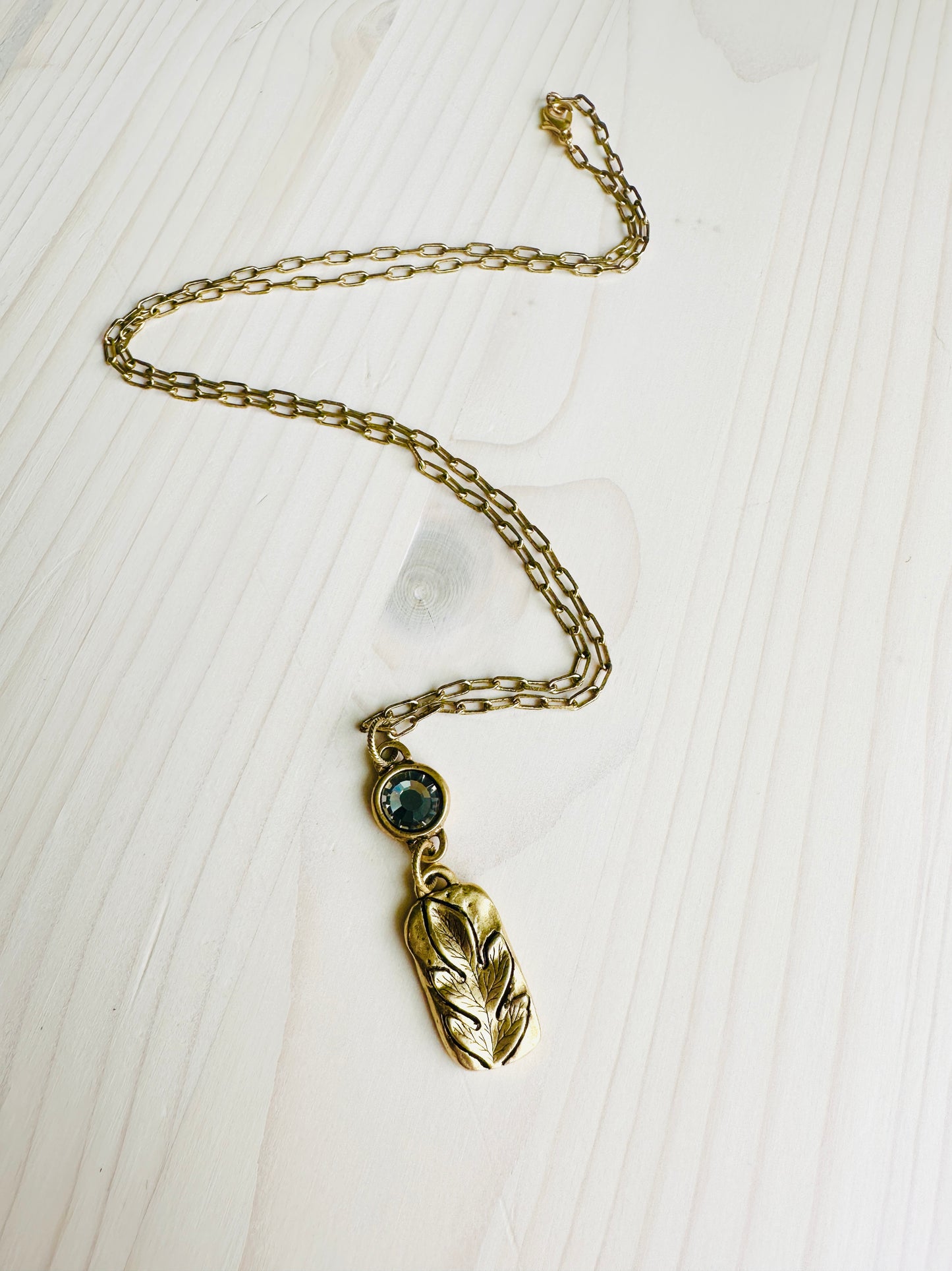 Crystal Leaf Necklace