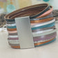 Soft multi strand leather cuff bracelet
