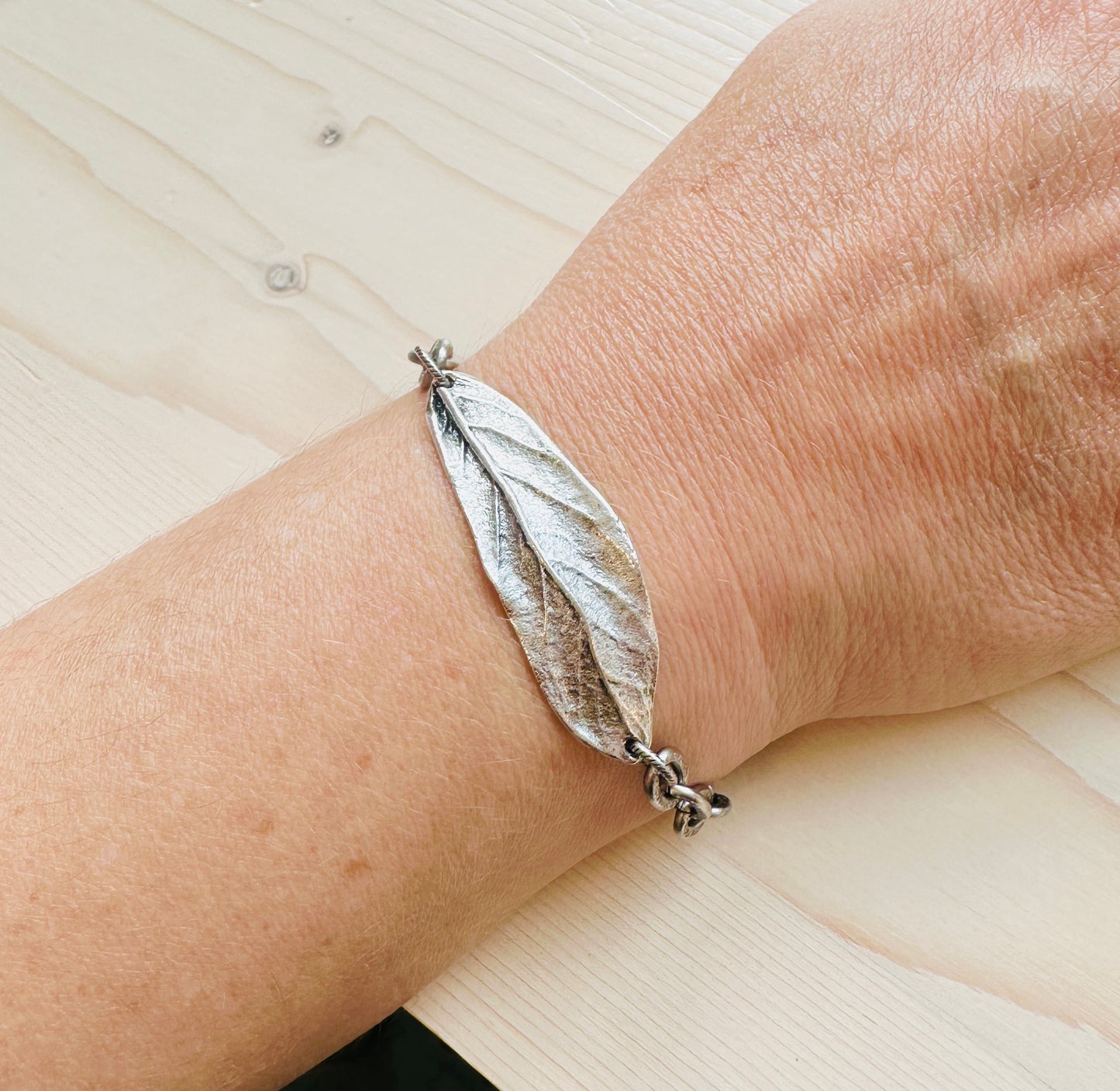 Silver Leaf Bracelet