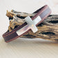 Silver Cross & Chocolate Leather Bracelet