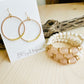 Blush Leather Hoops Handmade in the USA