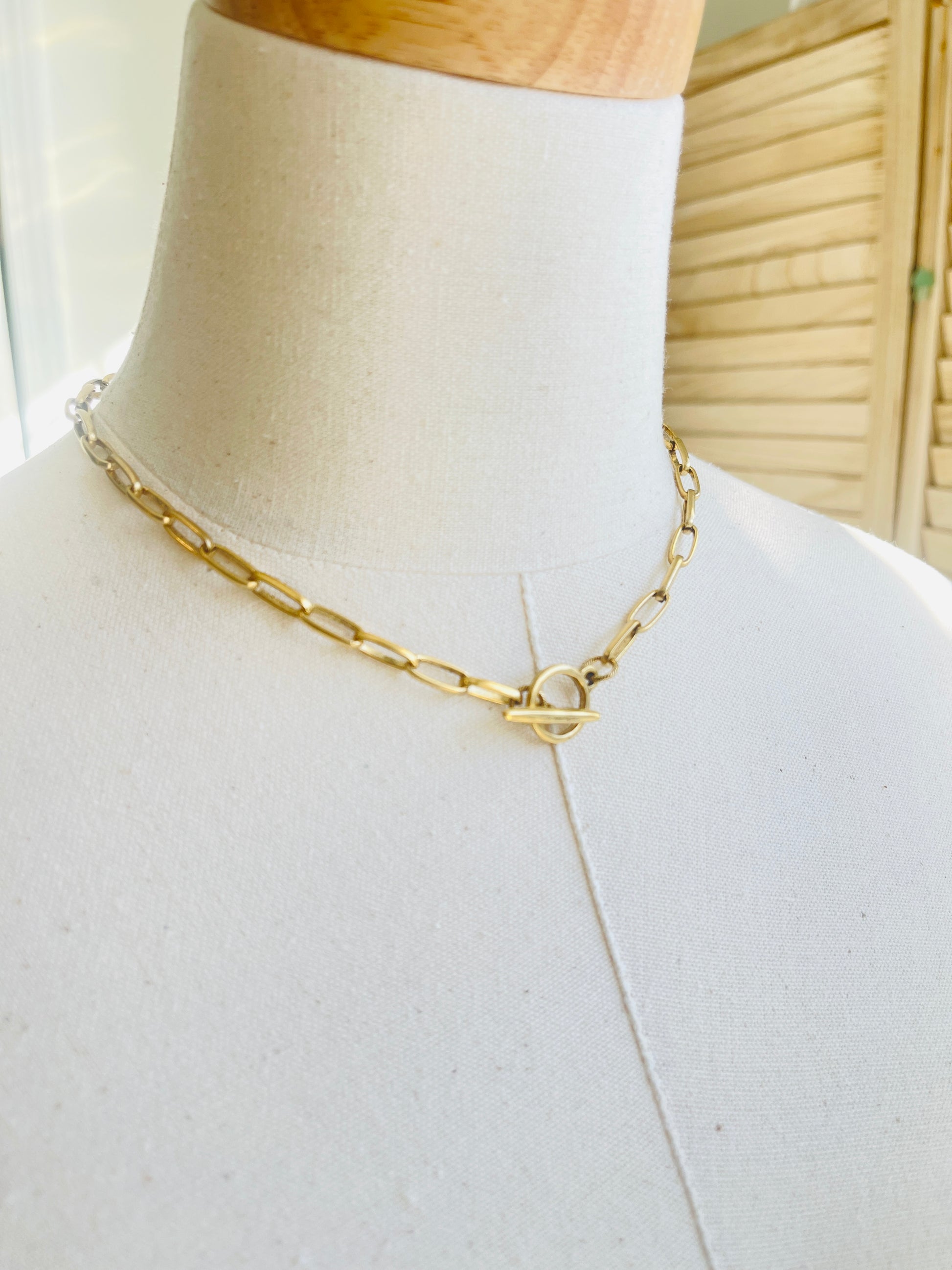 Nan Choker Handmade in the USA on mannequin display