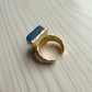 Gold Periwinkle Glass Ring