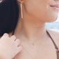 Woman wearing Gold Eternity Choker and Hammered Bar Earrings Handmade in the USA