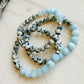 Three Multi Colored Stone Bracelets with black spots Handmade in the USA
