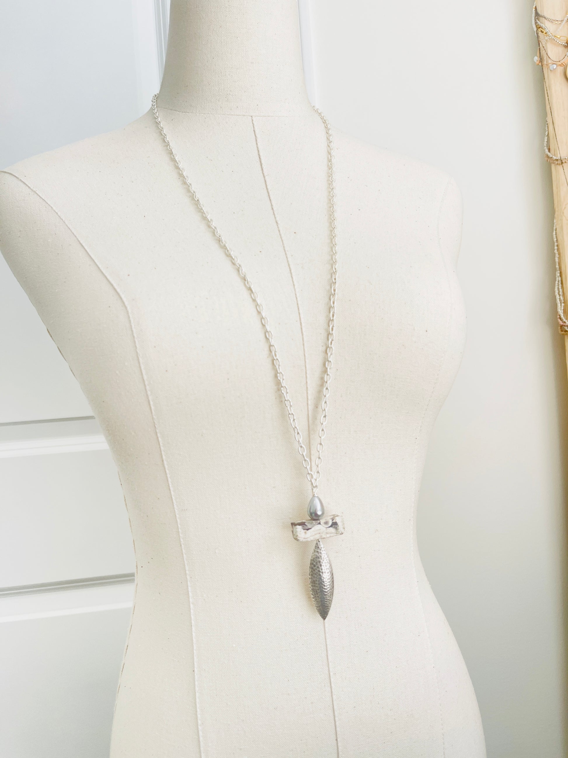 Taylor Necklace Handmade in USA displayed on mannequin