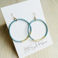 Metallic Light Blue Leather Hoops