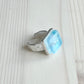 Silver Pastel Mosaic Glass Ring