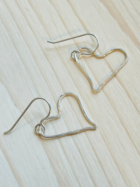 Silver Baby Heart Earrings Made in the USA