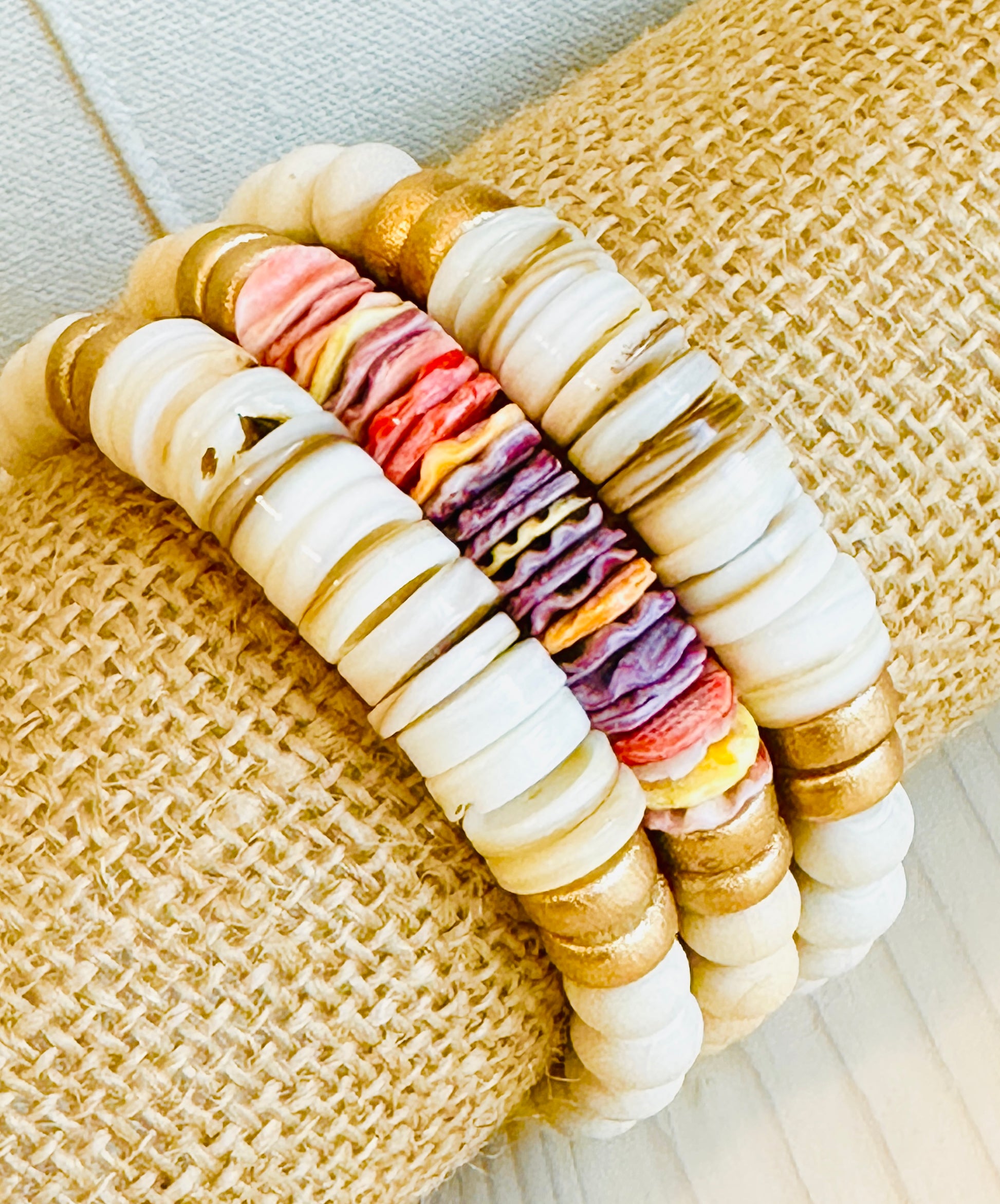 Three Multi Colored Coastal Bracelets Handmade in the USA