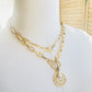 Nan Choker Handmade in the USA on mannequin display with gold pendant necklace