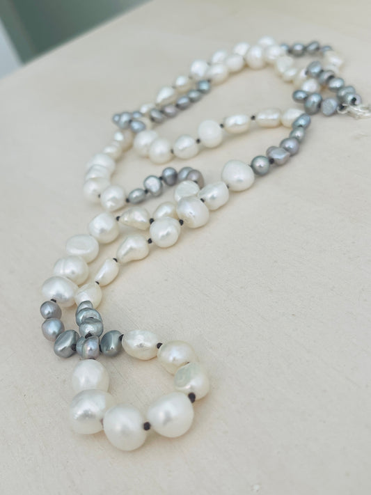 Ivory & Peacock Pearl Necklace