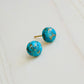 Copper Turquoise Stud Earrings