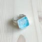 Silver Pastel Mosaic Glass Ring