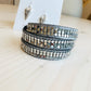 Twilight Wrap Bracelet and heart shaped earrings on table that are  Handmade in the USA