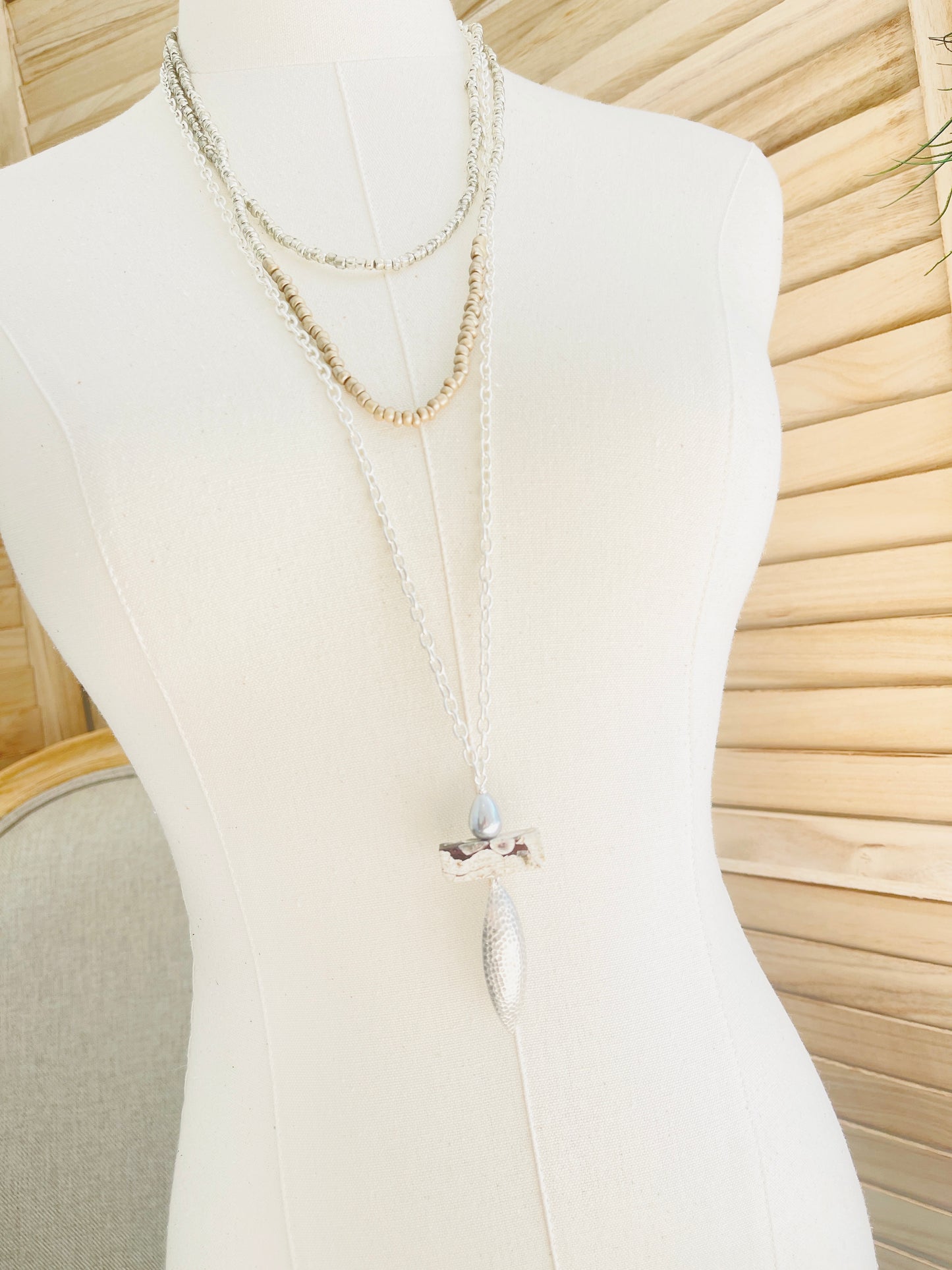 Taylor Necklace Handmade in USA displayed on mannequin