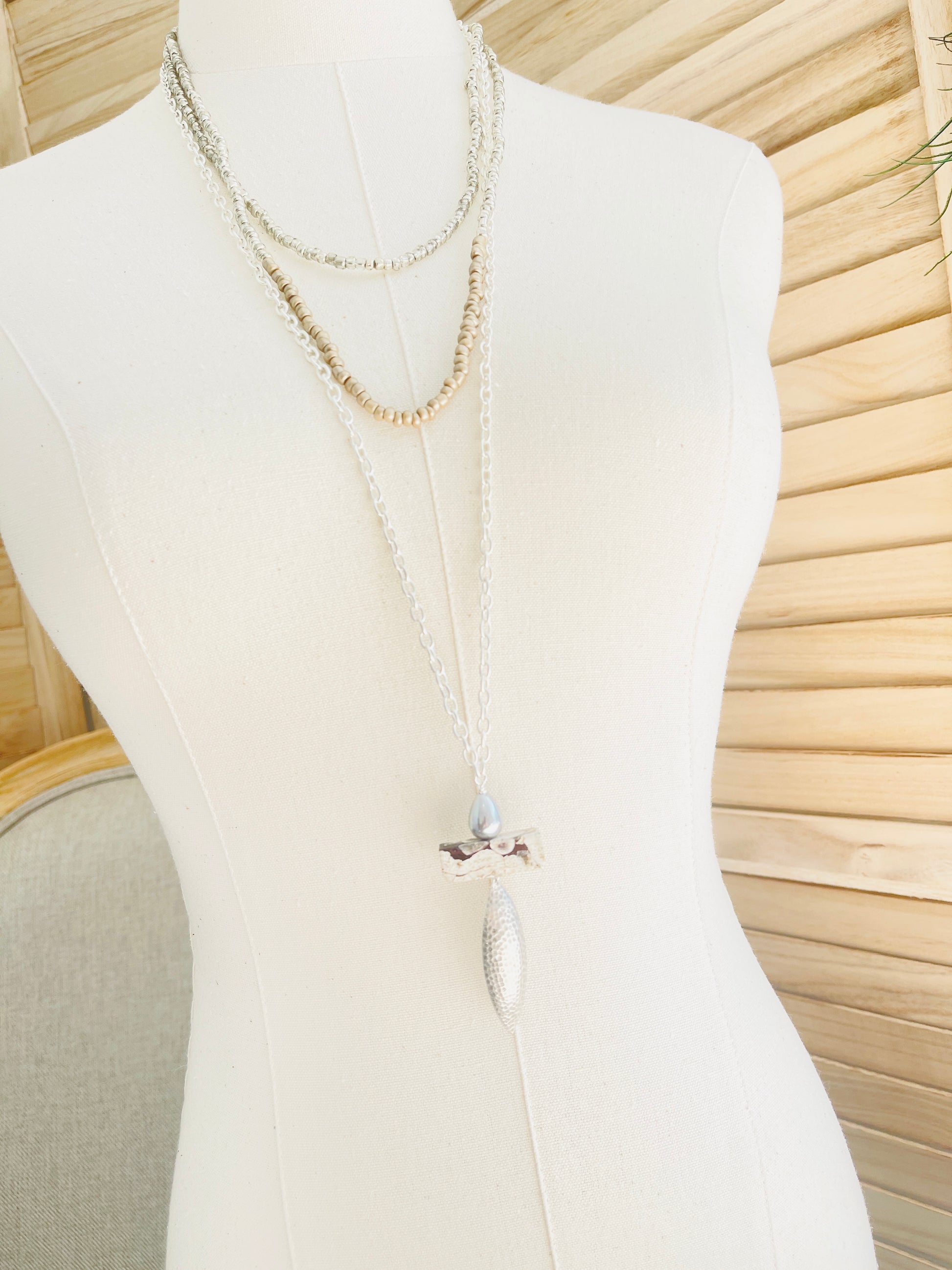 Taylor Necklace Handmade in USA displayed on mannequin