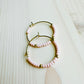 Pale Pink Beaded Hoops