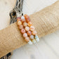 Three Multi Colored Stone Bracelets on canvas roll Handmade in the USA