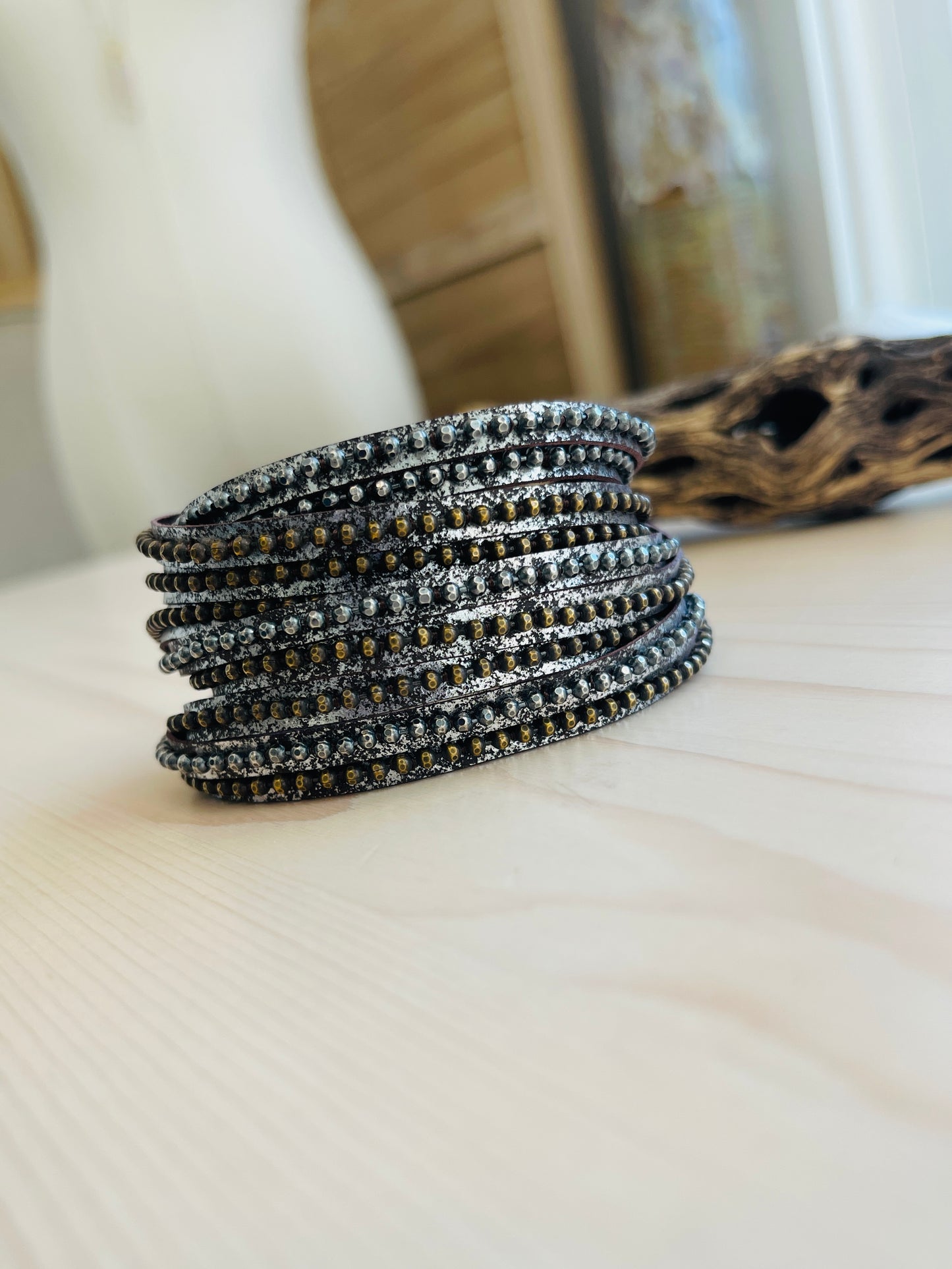 Chocolate Shimmer Beaded Wrap
