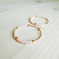 Pale Pink Beaded Hoops