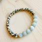 Multi Colored Stone Bracelet with black spots Handmade in the USA