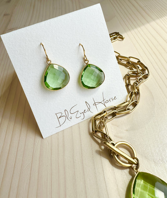 Green Amethyst Earrings