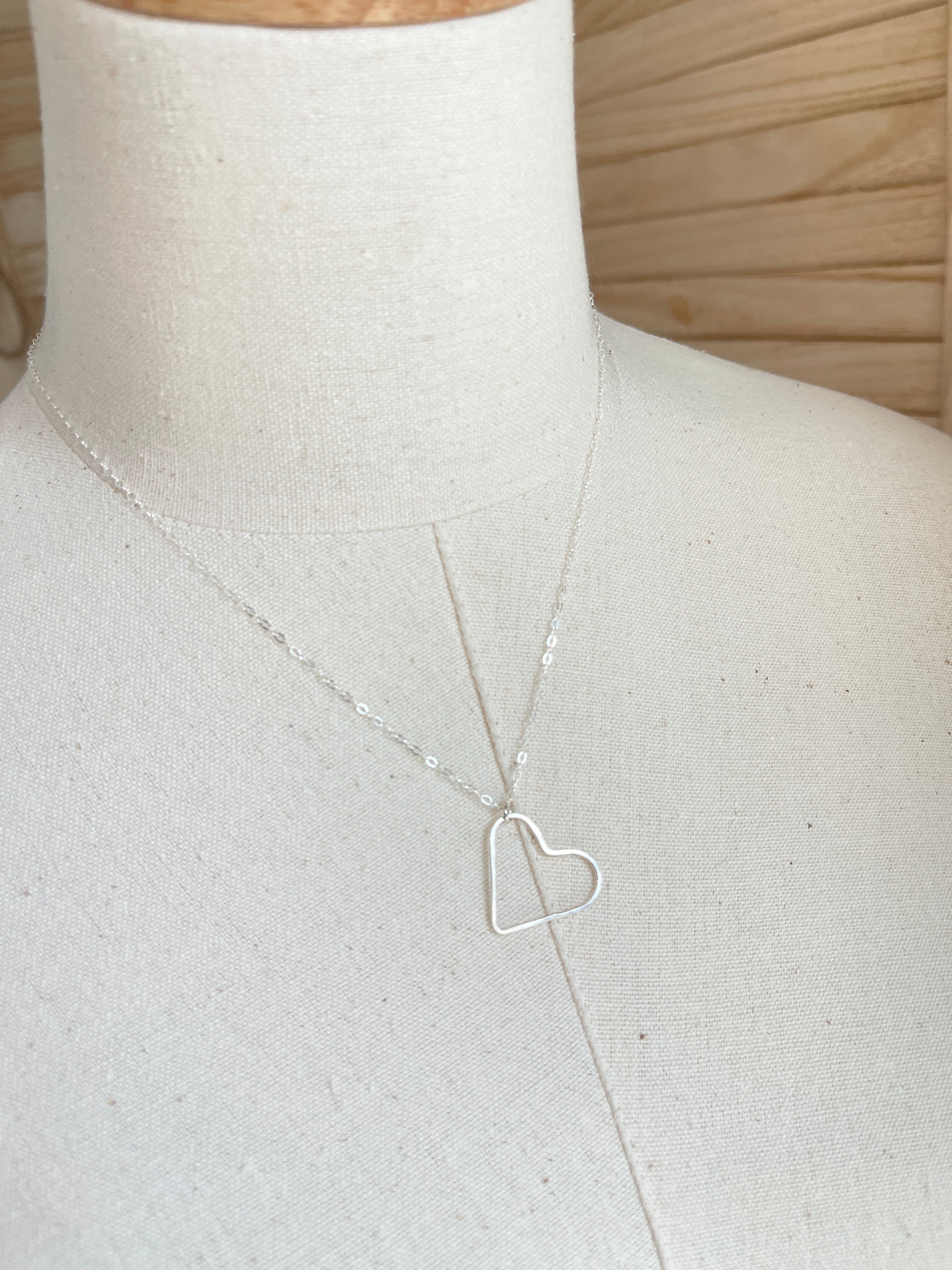 Sterling Silver Floating Puffed Heart Necklace, Sterling Silver Heart  Choker Necklace, Daughter Birthday Gift, Girlfriend Gift, Wife Gift - Etsy