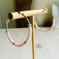 Pale Pink Beaded Hoops